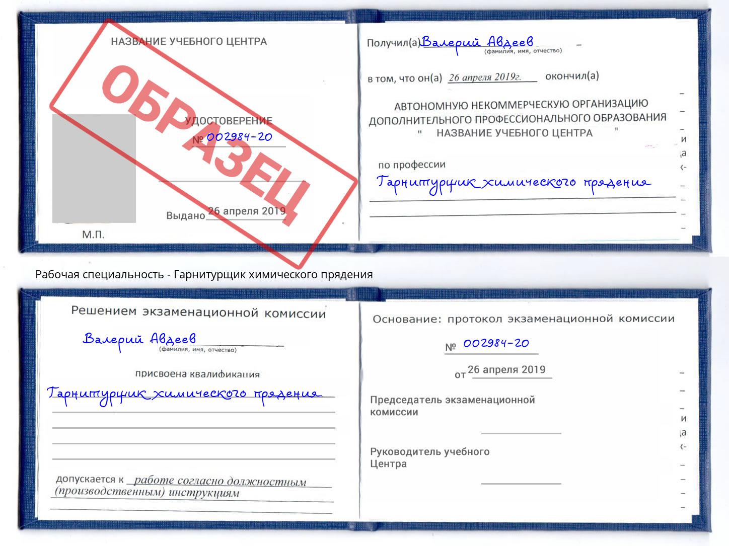 Гарнитурщик химического прядения Дербент